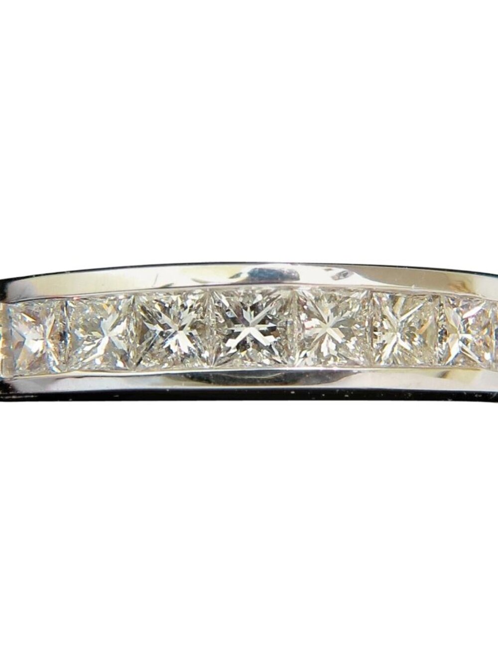 14KT .72CT NATURAL DIAMONDS EDWARDIAN DECO REVIVAL BAND PRINCESS CUTS*